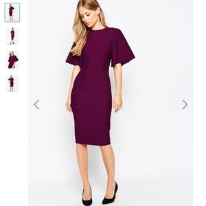 ASOS Exaggerated Angle Sleeve Pencil Wiggle Dress